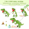 23.6" Green Dinosaur Stuffed Animal Mommy Dinosaur with 3 Baby Plush Toys