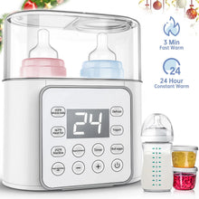 Baby Bottle Warmer, 9-In-1 Portable Bottle Warmer with LCD Display, Double Bottles Fast Milk Warmer, White