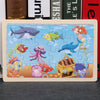 80PCS Wooden Educational Toys Educational Development Baby Kids Training Toys Children Animal Puzzle