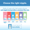 Natural Flow Level 3 Narrow Baby Bottle Silicone Nipple, Medium Flow, 3M+, 100% Silicone Bottle Nipple, 2-Pack