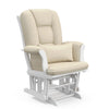 Tuscany Infant Nursery Glider & Ottoman White with Beige