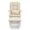 Tuscany Infant Nursery Glider & Ottoman White with Beige