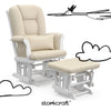 Tuscany Infant Nursery Glider & Ottoman White with Beige