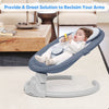 Baby Swing for Infants - APP Remote Bluetooth Control, 5 Speed Settings, 10 Lullabies, USB Plug (Blue)