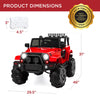 Jumbo 12V Kids Electric Ride on Car with Parent Remote, Seat Harness, 65 Lb Capacity - Red