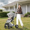 3-In-1 Convertible Baby Stroller with Big Seat and Adjustable Canopy, 24 Pound, Light Grey