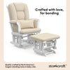 Tuscany Infant Nursery Glider & Ottoman White with Beige