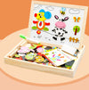 Wooden Magnetic Puzzle Toys Children 3D Puzzle Box Figure Animals Circus Writing Drawing Board Learning Education Toys for Kids