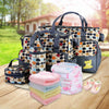 Imountek Baby Diaper Tote Stylish Nappy Messenger Insulated Bag 5 Piece Set Large Medium Handbag, Food/Bottle Bag, Gray