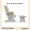 Tuscany Infant Nursery Glider & Ottoman White with Beige