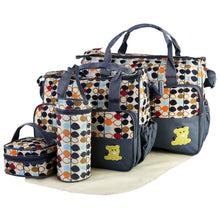 Imountek Baby Diaper Tote Stylish Nappy Messenger Insulated Bag 5 Piece Set Large Medium Handbag, Food/Bottle Bag, Gray