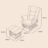 Tuscany Infant Nursery Glider & Ottoman White with Beige