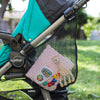 Side Sling Cargo Net - Stroller Organizer Accessory, Mesh Storage Bag, Universal Fit - Black