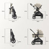 Wiz 2-In-1 Baby Stroller with Bassinet Mode, Reversible Seat and Large Canopy, Khaki, 22.3LB, Unisex