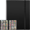 Trading Cards Binder,9 Pockets Trading Card Binder Sleeves , 360 Side Trading Card Holder Carrying Card Case Fit for Baseball Cards, Trading Cards, Football Cards(Black)