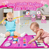 Musical Toys Baby Piano Mat 1 Year Old Girls Toys, Keyboard & Drum Musical Mat, Gifts for 1 2 3 Years Old Girls, Music Sensory Play Mat Toys for Girls Ages 1 2 3 4