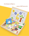 Wooden Magnetic Puzzle Toys Children 3D Puzzle Box Figure Animals Circus Writing Drawing Board Learning Education Toys for Kids