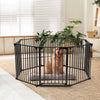 Pet Gates,  Dog Playpen 8Panel 198" Extra Wide 30" Tall Fireplace Fence Playard, Black