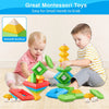Toddler Stacking Building Blocks Educational Toys, Montessori Activities Learning Toys for 1 2 3+ Year Old, Sensory Toys Gifts for Toddler 1-3Y Boys & Girls, 30 Piece Set
