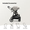 Wiz 2-In-1 Baby Stroller with Bassinet Mode, Reversible Seat and Large Canopy, Khaki, 22.3LB, Unisex