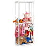 Stuffed Animal Storage Holder, Toy Organizer, PVC Plush Storage Organizer Shelf for Kids Play Room, White