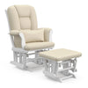 Tuscany Infant Nursery Glider & Ottoman White with Beige