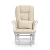 Tuscany Infant Nursery Glider & Ottoman White with Beige