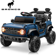 Ford Bronco Raptor Electric Ride on Toy Car for Toddler Kids, 12V Battery Powered Ride on Cars W/Remote Control, Bluetooth & Lights, Blue