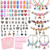 91 Pcs Charms Bracelets Making Kit Including Snake Chains, DIY Gift for Kids, Jewelry Making Supplies for Arts and Crafts for Teen Girls Ages 6-12