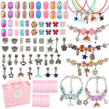 91 Pcs Charms Bracelets Making Kit Including Snake Chains, DIY Gift for Kids, Jewelry Making Supplies for Arts and Crafts for Teen Girls Ages 6-12