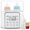 Baby Bottle Warmer, 9-In-1 Portable Bottle Warmer with LCD Display, Double Bottles Fast Milk Warmer, White