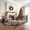 Pet Gates,  Dog Playpen 8Panel 198" Extra Wide 30" Tall Fireplace Fence Playard, Black