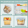 Glass Baby Food Storage Containers, 12 Pack 5Oz Small Glass Jars with Graduated Scale, Baby Food Storage Jars with Snap Locking Lids, Food Containers Friendly in Microwave, Oven, Freezer, Dishwasher