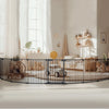 Pet Gates,  Dog Playpen 8Panel 198" Extra Wide 30" Tall Fireplace Fence Playard, Black