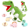 23.6" Green Dinosaur Stuffed Animal Mommy Dinosaur with 3 Baby Plush Toys