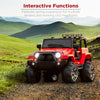 Jumbo 12V Kids Electric Ride on Car with Parent Remote, Seat Harness, 65 Lb Capacity - Red