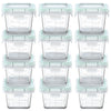 Glass Baby Food Storage Containers, 12 Pack 5Oz Small Glass Jars with Graduated Scale, Baby Food Storage Jars with Snap Locking Lids, Food Containers Friendly in Microwave, Oven, Freezer, Dishwasher