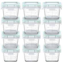Glass Baby Food Storage Containers, 12 Pack 5Oz Small Glass Jars with Graduated Scale, Baby Food Storage Jars with Snap Locking Lids, Food Containers Friendly in Microwave, Oven, Freezer, Dishwasher