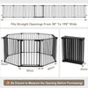 Pet Gates,  Dog Playpen 8Panel 198" Extra Wide 30" Tall Fireplace Fence Playard, Black