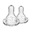 Natural Flow Level 3 Narrow Baby Bottle Silicone Nipple, Medium Flow, 3M+, 100% Silicone Bottle Nipple, 2-Pack