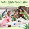 23.6" Green Dinosaur Stuffed Animal Mommy Dinosaur with 3 Baby Plush Toys