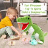 23.6" Green Dinosaur Stuffed Animal Mommy Dinosaur with 3 Baby Plush Toys