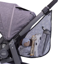 Side Sling Cargo Net - Stroller Organizer Accessory, Mesh Storage Bag, Universal Fit - Black