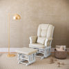 Tuscany Infant Nursery Glider & Ottoman White with Beige